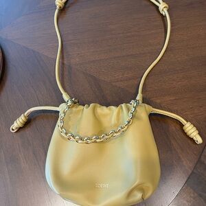 Loewe Yellow Leather Drawstring Bag